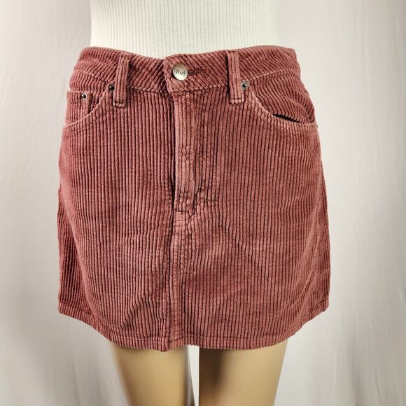 Reformation Abbey Corduroy Mini Skirt Rust Burgundy Women's size 4 - Picture 1 of 9